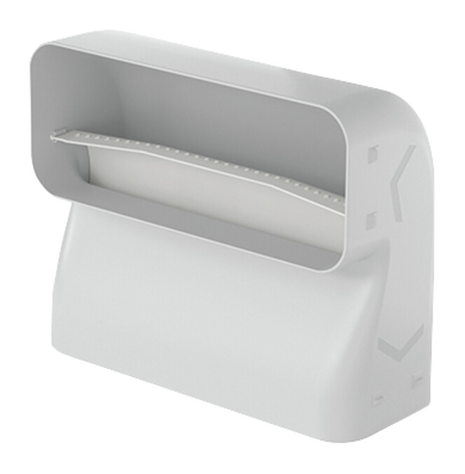V-ZUG Prime Flachkanalbogen 90° schmal, vertikal für Flachkanal, B 222 x H 89 x T 92 mm